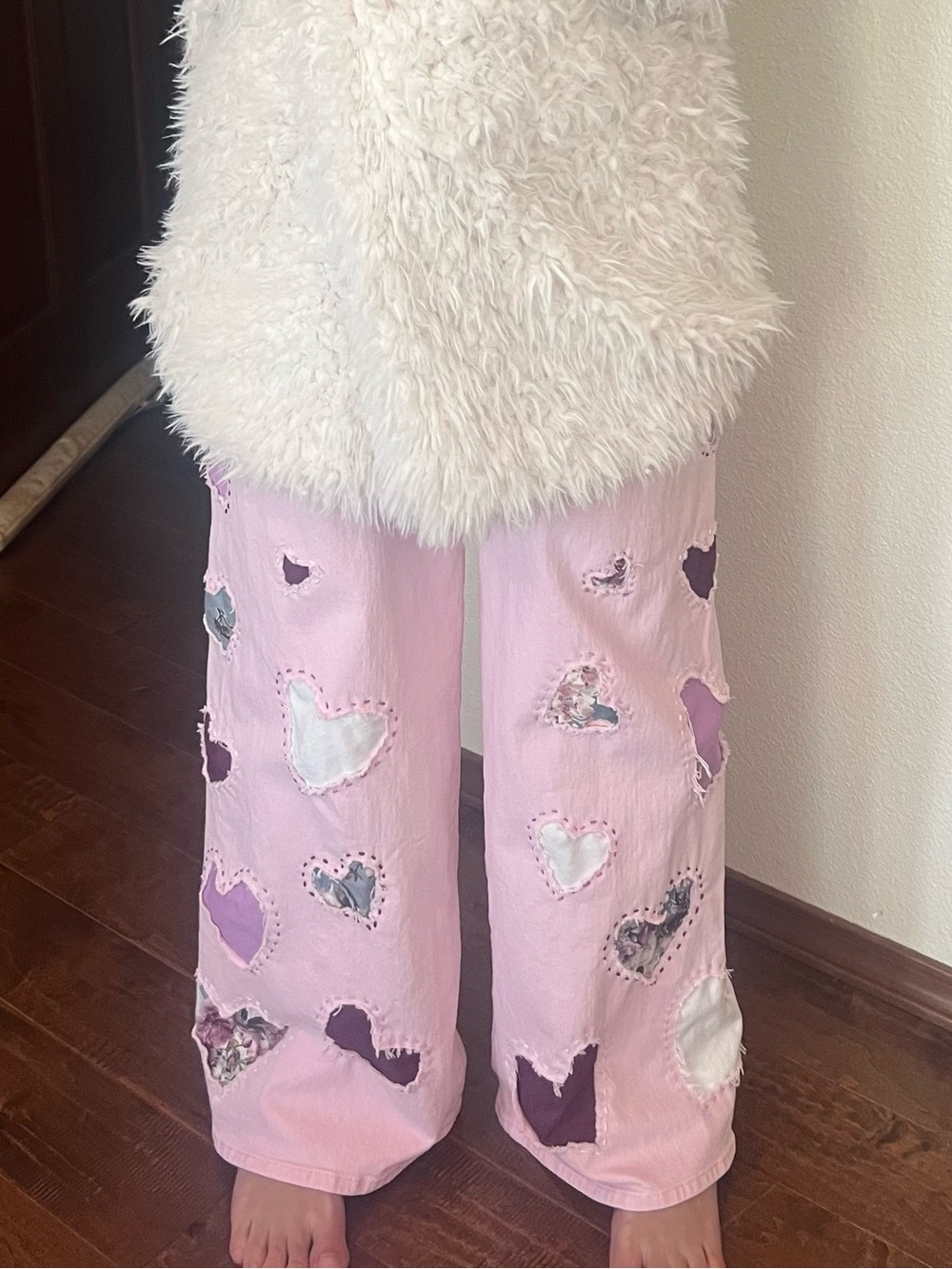 Hand stitched hearts jeans size 6 - Picture 2 of 16